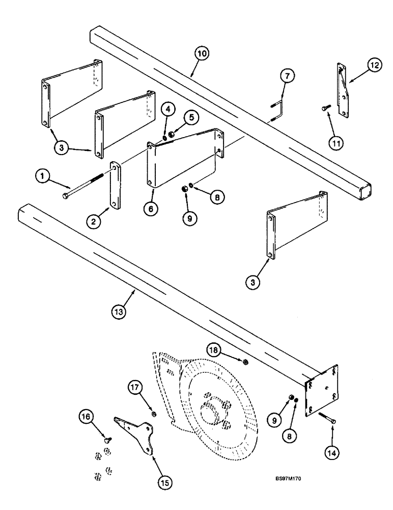 Схема запчастей Case IH 900 - (9-333A) - FERTILIZER APPLICATOR MOUNTING BAR, CYCLO AIR MOUNTED PLANTERS (09) - CHASSIS/ATTACHMENTS