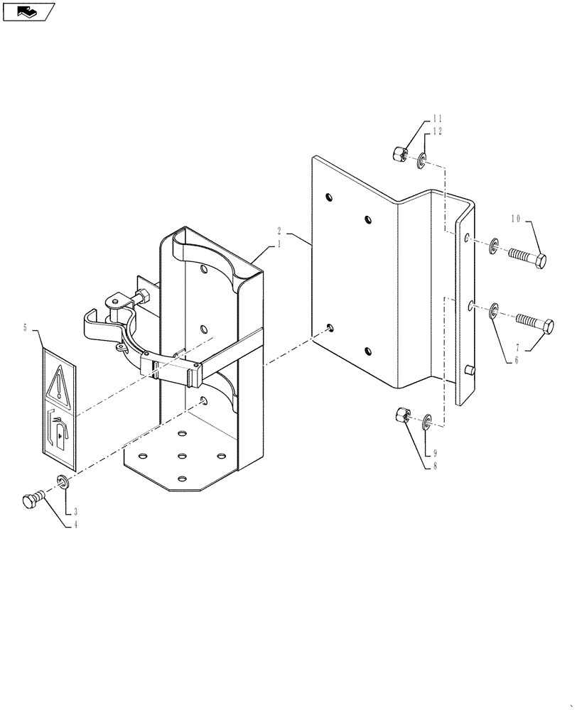 Схема запчастей Case IH STEIGER 350 - (05.102.02) - FIRE EXTINGUISHER BRACKET / MOUNT (05) - SERVICE & MAINTENANCE