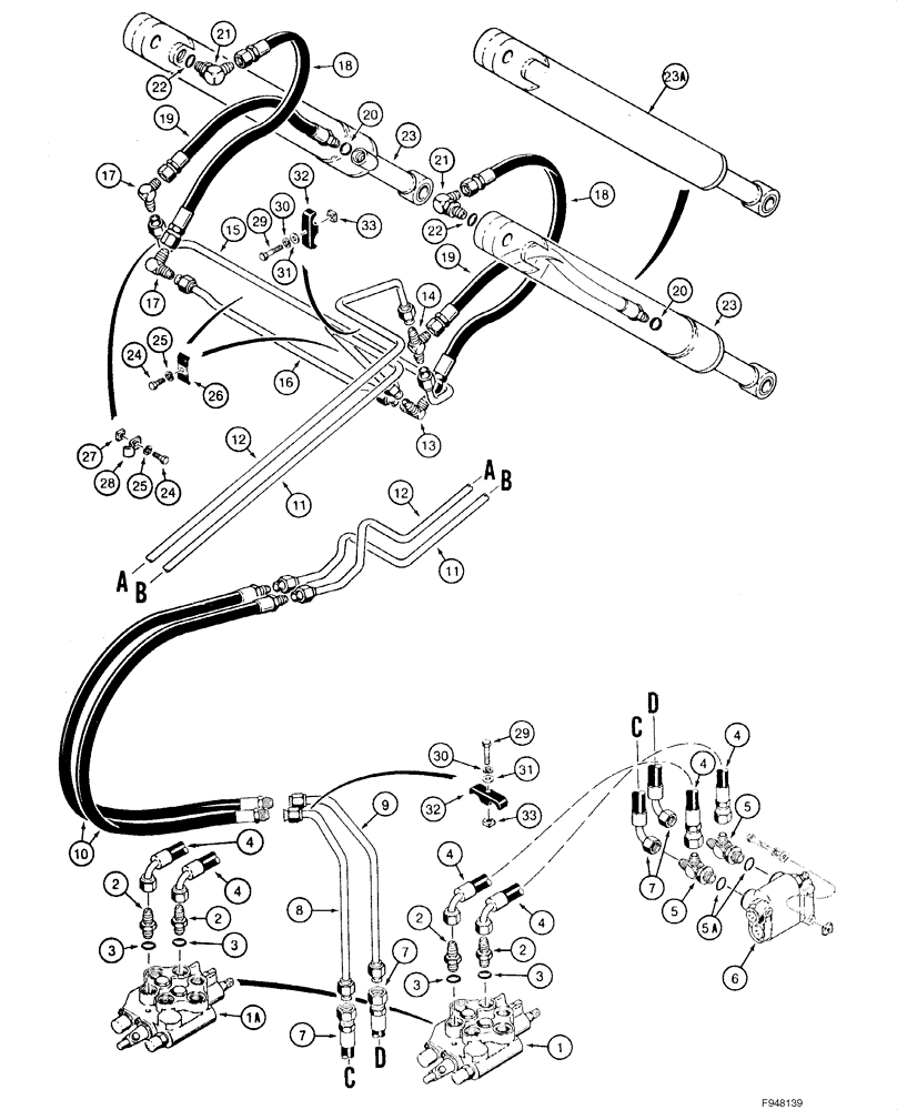 Схема запчастей Case IH 1840 - (08-04) - HYDRAULICS - LOADER BUCKET (MODELS WITH SELF-LEVELING) (08) - HYDRAULICS