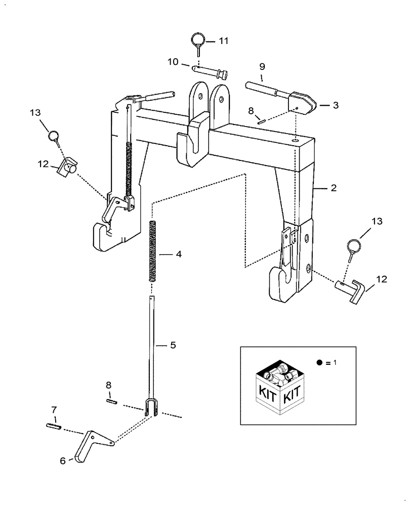 Схема запчастей Case IH WORK EZ 96BI - (013) - EZ MATCH™ QUICK HITCH - 710740006 