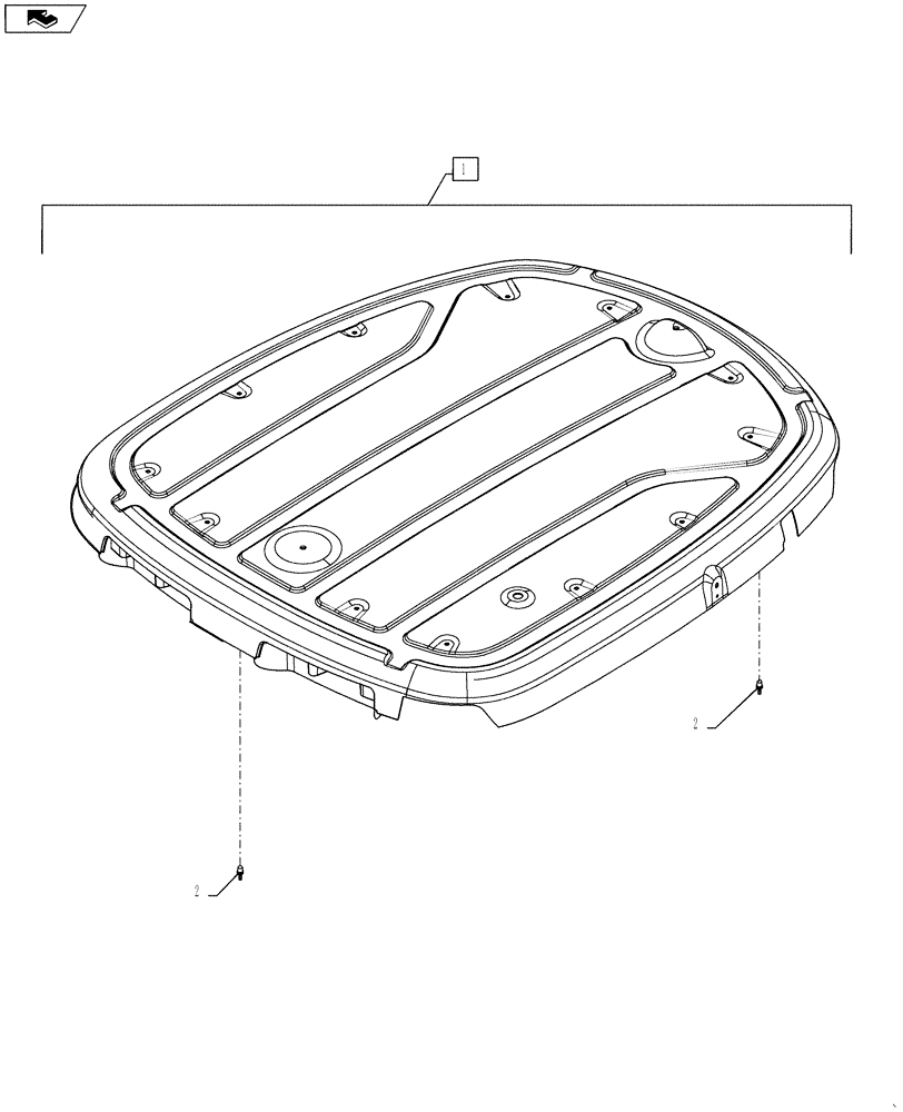 Схема запчастей Case IH STEIGER 450 - (90.150.04[02]) - CAB ROOF - UPPER ASSY. (90) - PLATFORM, CAB, BODYWORK AND DECALS