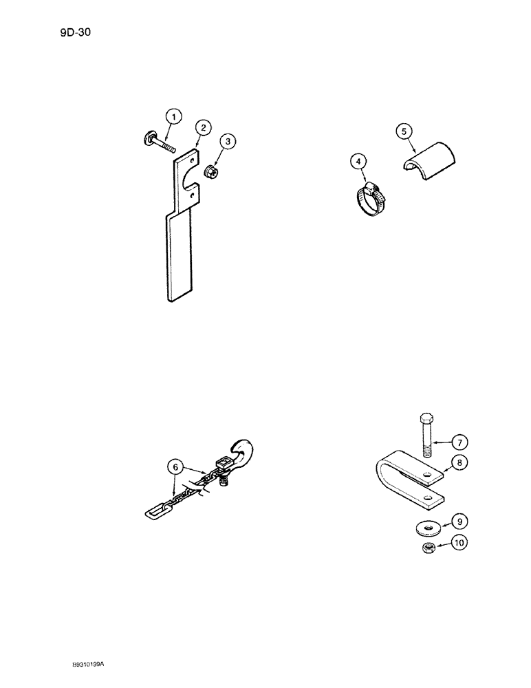 Схема запчастей Case IH 950 - (9D-30) - ROCK GUARD BAR, CYLINDER STOP AND TRANSPORT CHAIN, ROCK GUARD BAR (09) - CHASSIS/ATTACHMENTS