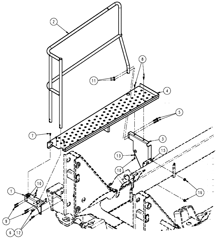 Схема запчастей Case IH SPX4410 - (04-029) - WALKWAY GROUP, LH REAR Suspension & Frame