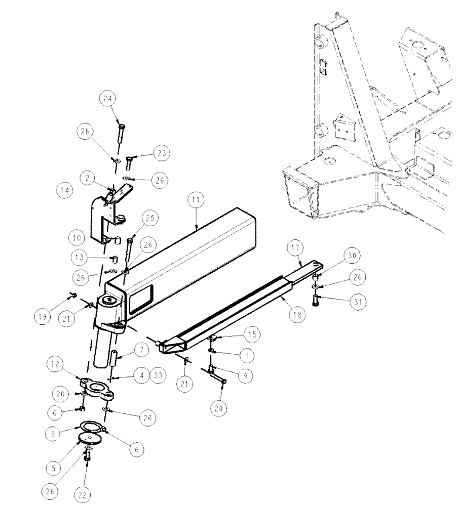 Схема запчастей Case IH SPX3200 - (04-016) - AXLE ASSEMBLY-NON STEER RR Suspension & Frame