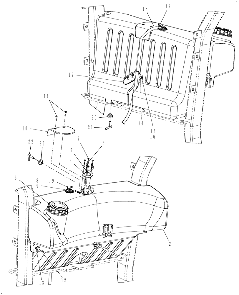 Схема запчастей Case IH DX45 - (02.03) - FUEL TANK (02) - ENGINE EQUIPMENT