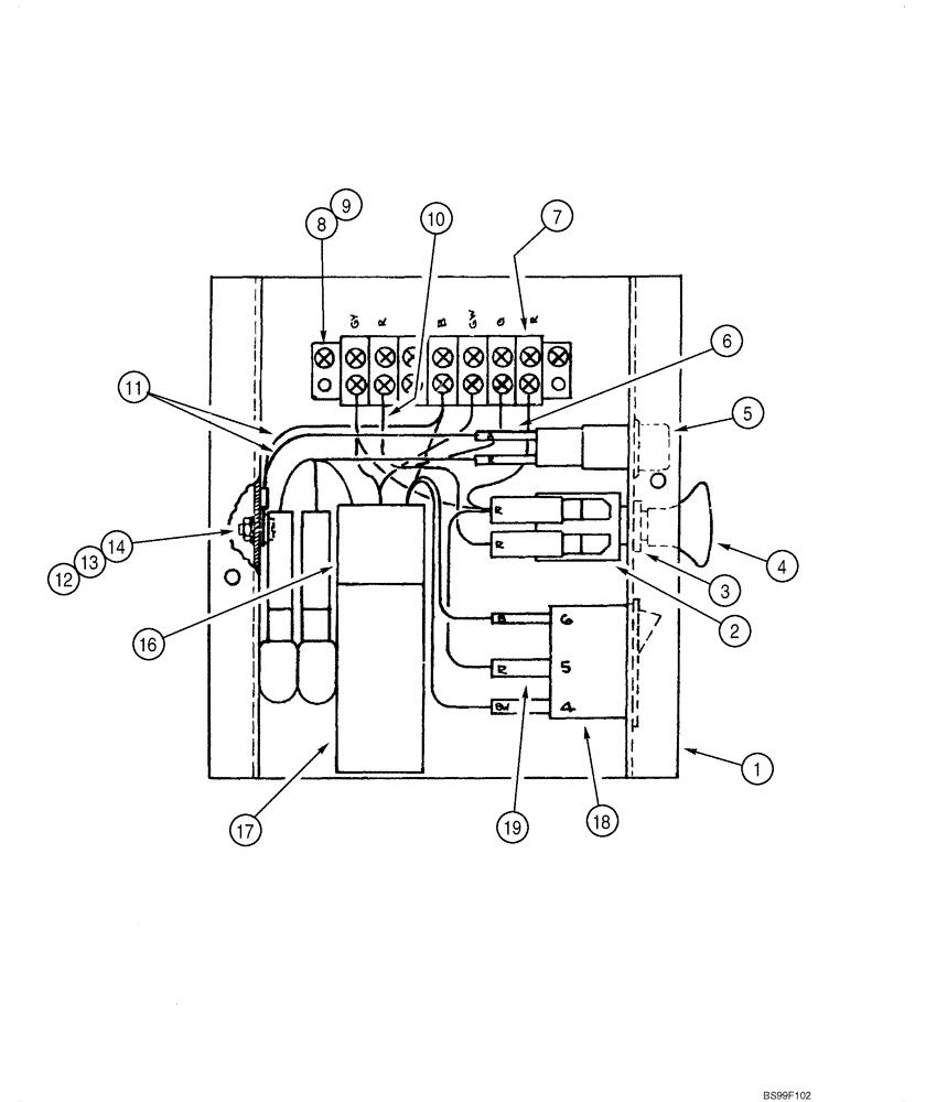 Схема запчастей Case IH 1845C - (04-14A) - SWITCH ASSY - LAMPS, ROAD, JAF0253480 - (04) - ELECTRICAL SYSTEMS