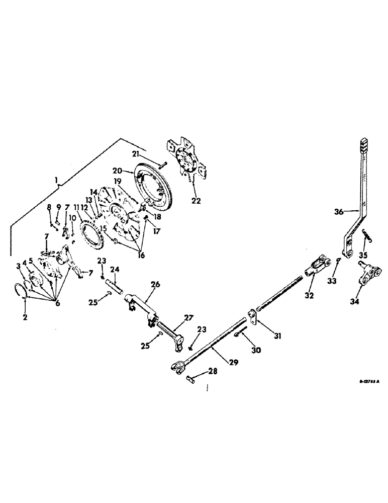 Схема запчастей Case IH 756 - (B-03) - POWER TRAIN, OVER-CENTER CLUTCH AND CONTROLS, INTERNATIONAL TRACTORS (03) - POWER TRAIN