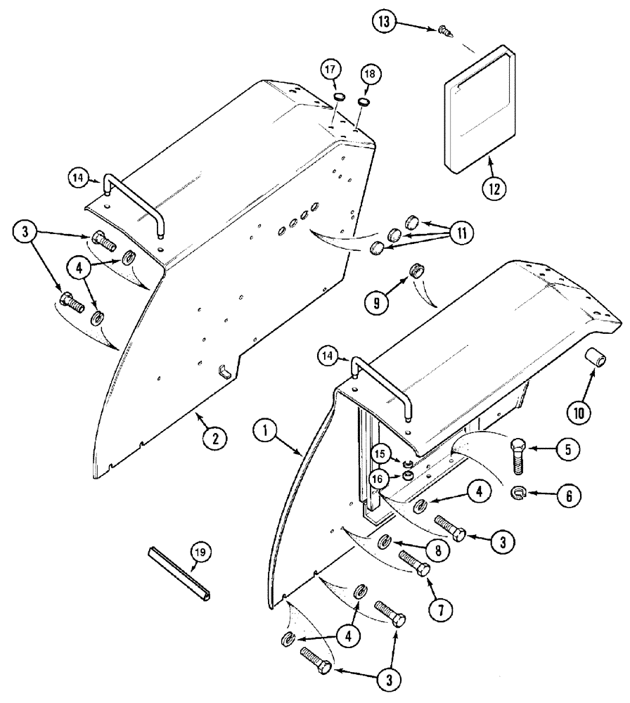 Схема запчастей Case IH C80 - (09-12) - REAR FENDERS - FLAT TOP (09) - CHASSIS/ATTACHMENTS