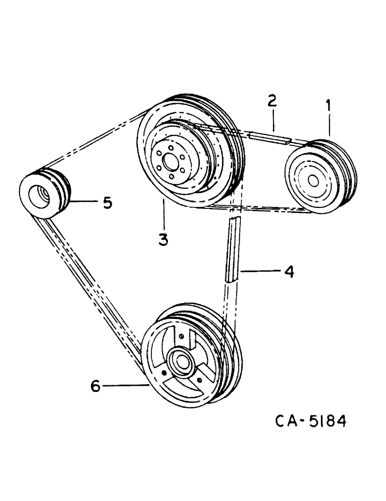 Схема запчастей Case IH 1460 - (12-021) - ENGINE BELT DIAGRAM Power