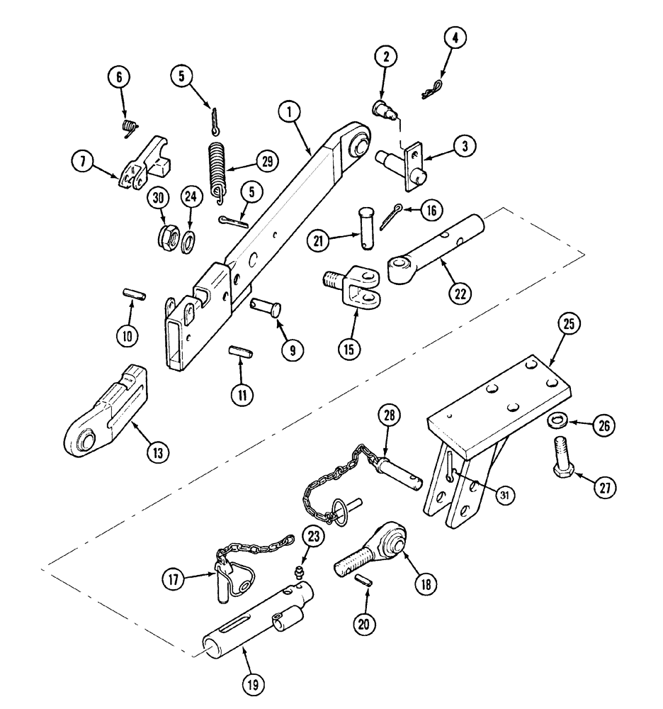 Схема запчастей Case IH C100 - (09-22) - LOWER LINKS - THREE POINT HITCH (09) - CHASSIS/ATTACHMENTS