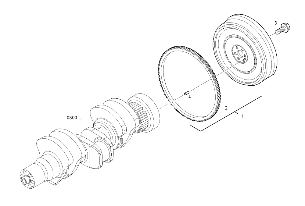 Схема запчастей Case IH F4CE0354C D601 - (0830.233) - ENGINE FLYWHEEL - DAMPER 