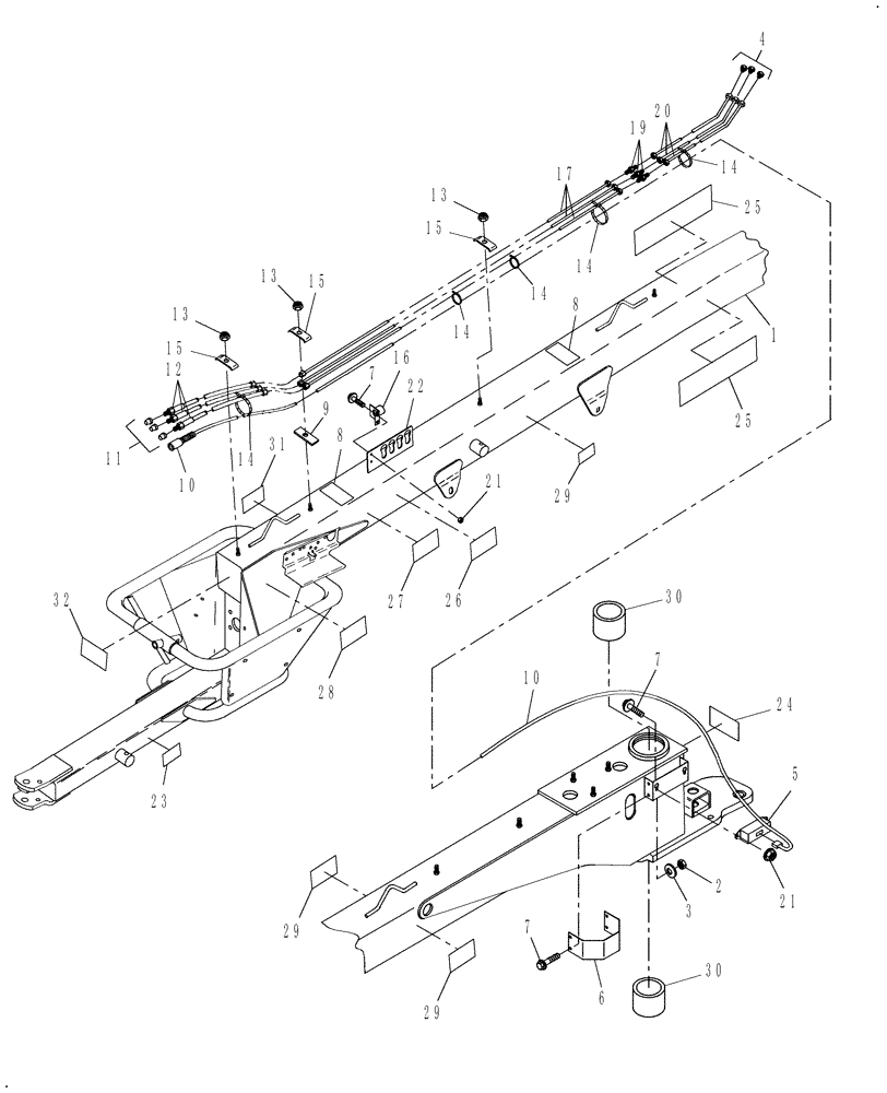 Схема запчастей Case IH DCX131F - (07.01/01) - TONGUE HYDRAULICS & WIRE HARNESS (06) - ELECTRICAL