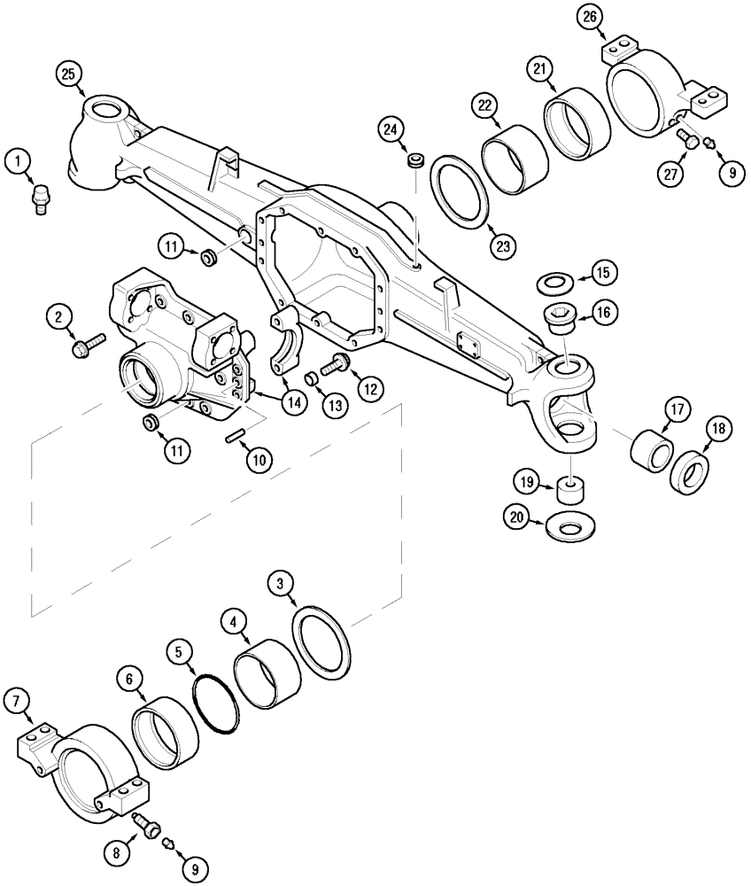 Схема запчастей Case IH MX90C - (05-11) - AXLE HOUSING - M.F.D., MX90C, MX100C : 20.19 (05) - STEERING