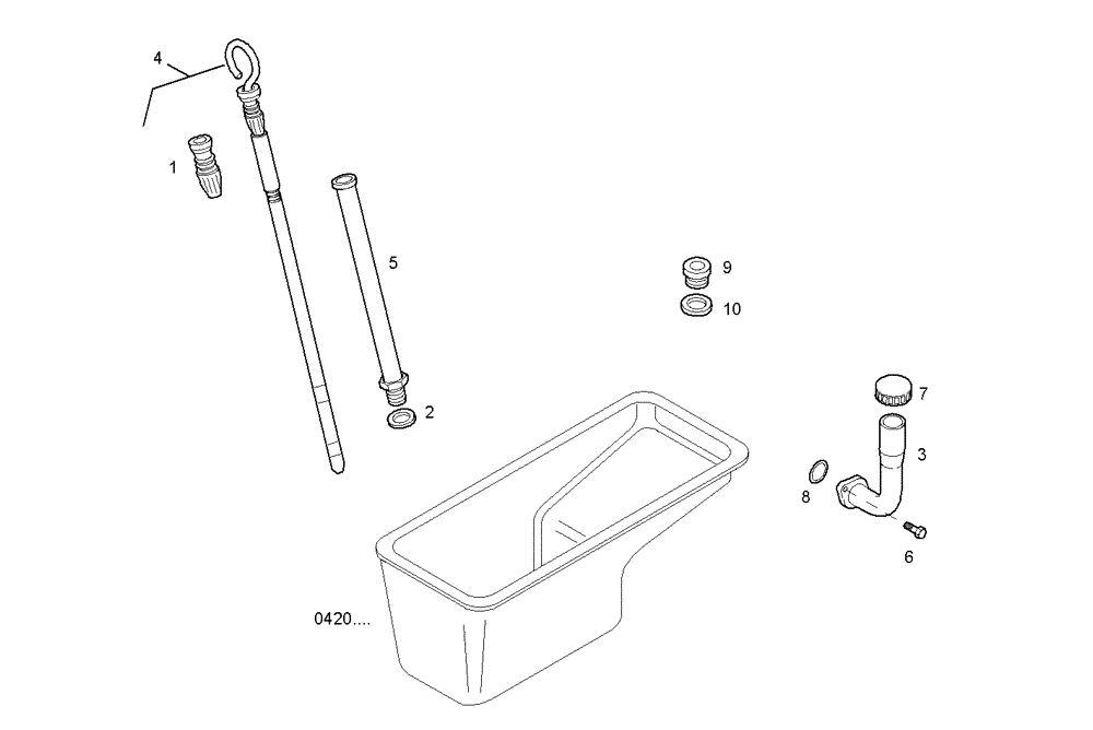 Схема запчастей Case IH F3BE0684E B003 - (2710.158) - OIL DIPSTICK 