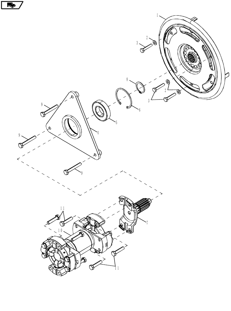 Схема запчастей Case IH MAGNUM 180 - (21.135.02) - TRANSMISSION DRIVE SHAFT & DAMPER (21) - TRANSMISSION