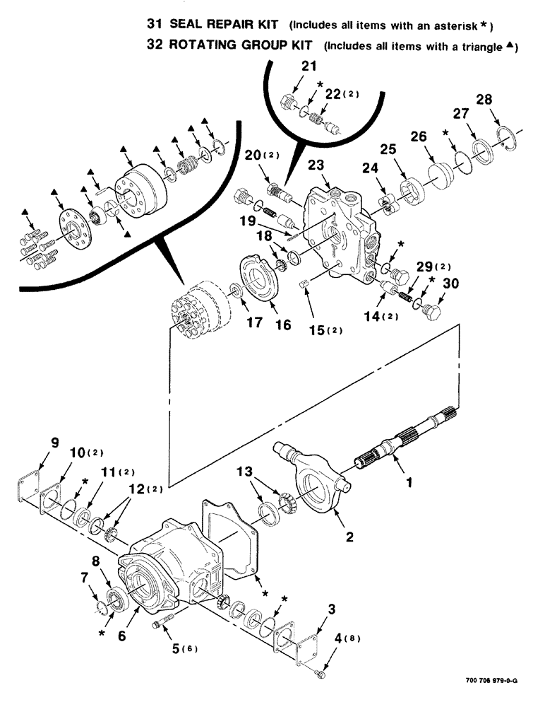 Схема запчастей Case IH 8840 - (08-042) - HYDROSTATIC PUMP ASSEMBLY (35) - HYDRAULIC SYSTEMS