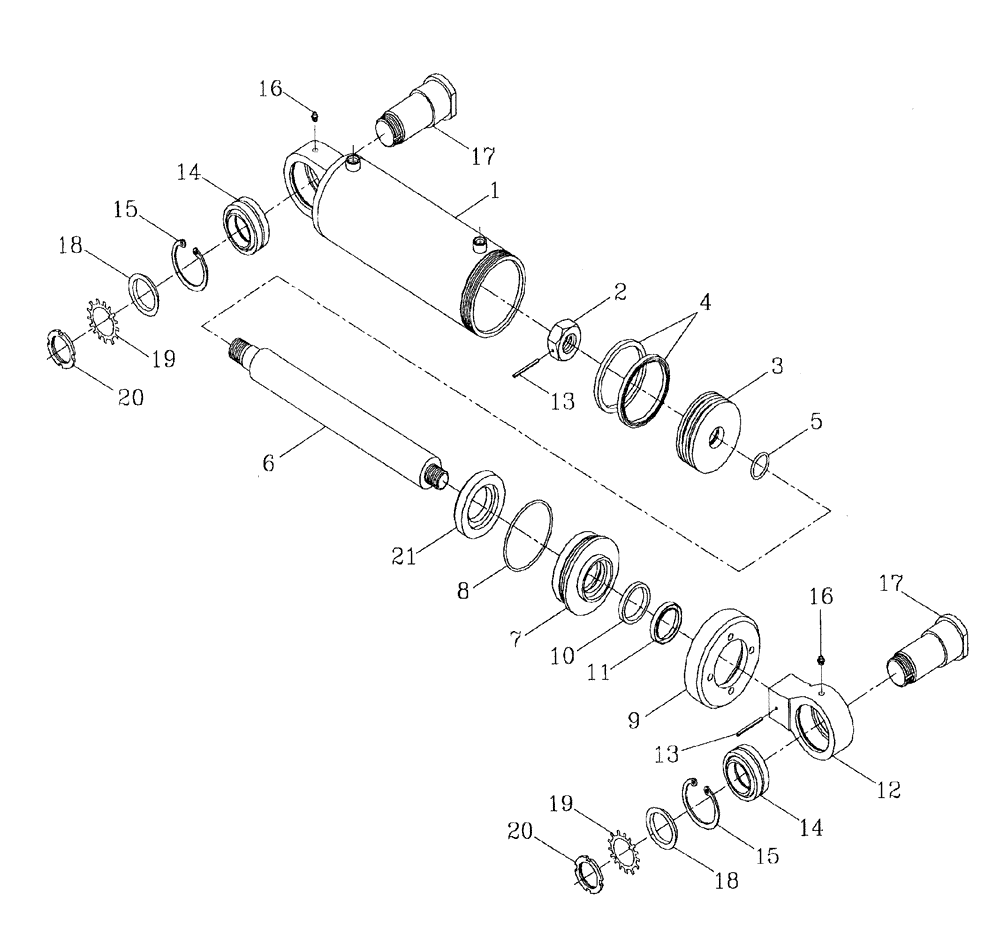 Схема запчастей Case IH AUSTOFT - (B01-06) - HYDRAULIC CYLINDER (SUSPENSION) Hydraulic Components & Circuits