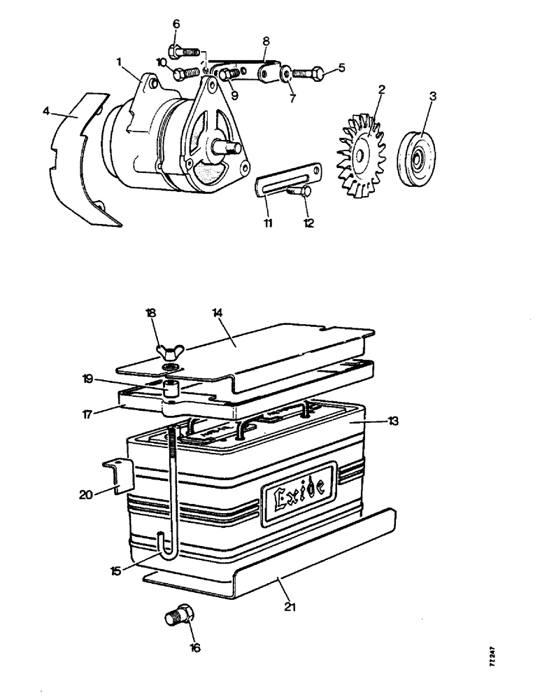 Схема запчастей Case IH 885 - (M06) - ELECTRICAL EQUIPMENT, ALTERNATOR AND BATTERY, 885 TRACTORS, S/N 633680 AND AFTER (06) - ELECTRICAL SYSTEMS