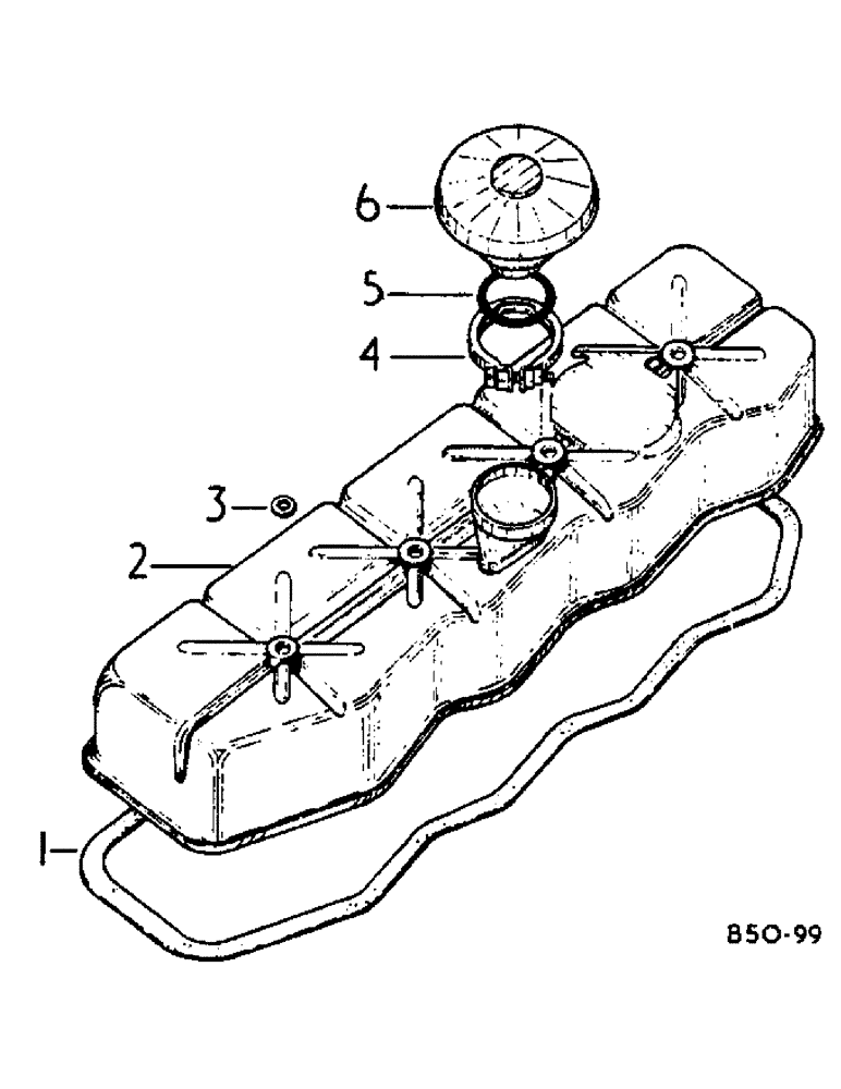 Схема запчастей Case IH 884 - (12-33) - VALVE COVER AND BREATHER Power