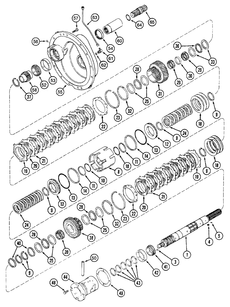 Схема запчастей Case IH 7250 - (6-006) - TRANSMISSION SPEED, INPUT SHAFT WITH CREEPER (06) - POWER TRAIN