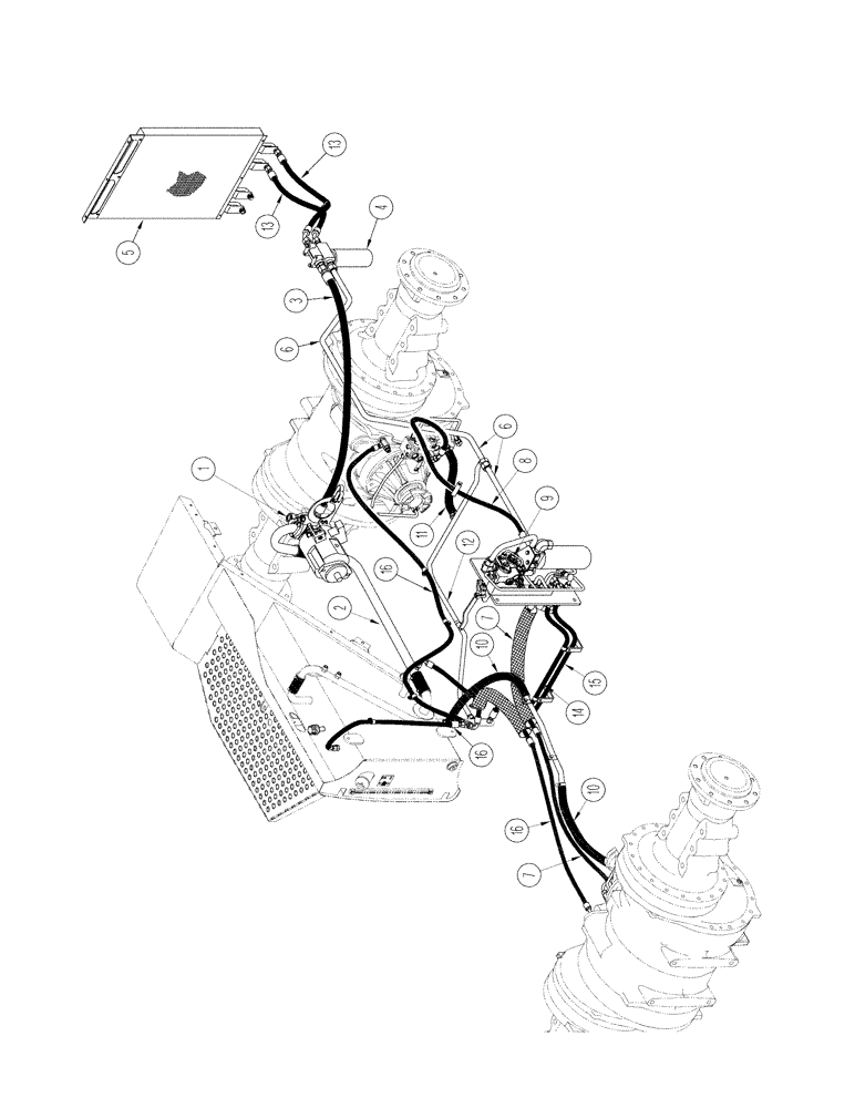 Схема запчастей Case IH STX425 - (01-08[01]) - PICTORIAL INDEX - AXLE LUBRICATION CIRCUIT, 500 SERIES AXLE, QUADTRAC TRACTOR, BSN JEE0102001 (00) - PICTORIAL INDEX