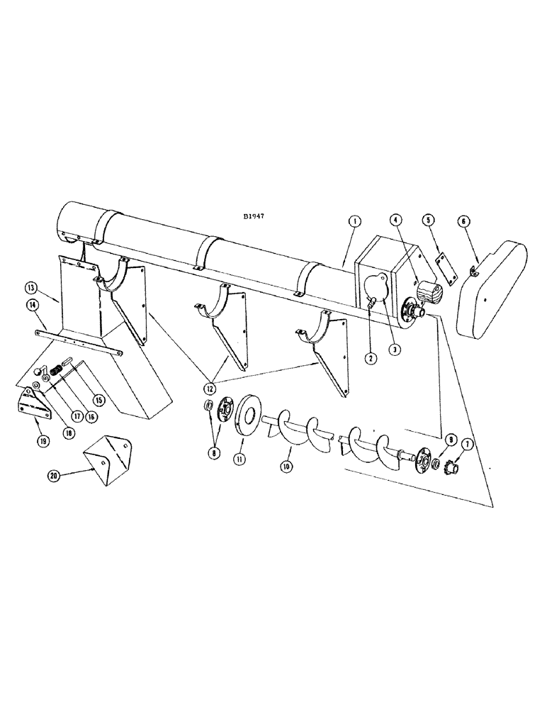 Схема запчастей Case IH 1010 - (186) - CROSS AUGER ATTACHMENT (80) - CROP STORAGE/UNLOADING