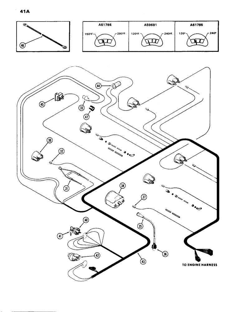 Схема запчастей Case IH 1070 - (041A) - INSTRUMENT AND WIRING, (451B) DIESEL ENGINE (04) - ELECTRICAL SYSTEMS