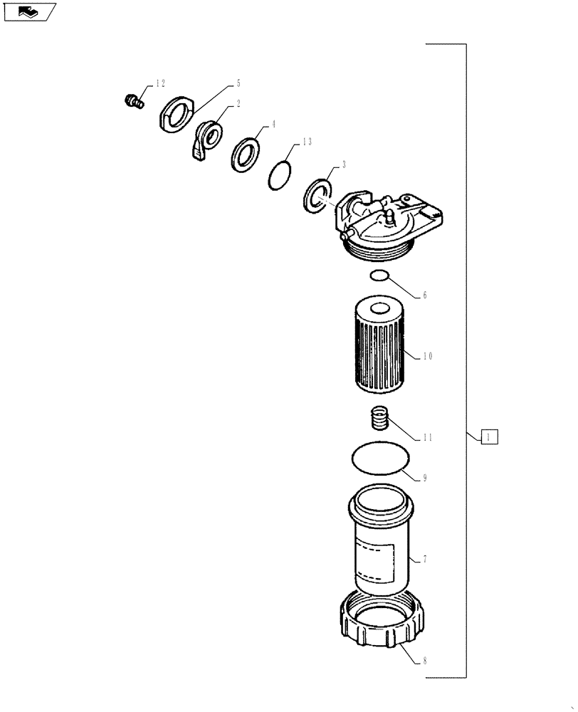 Схема запчастей Case IH FARMALL 55A - (10.206.01) - FUEL FILTER (10) - ENGINE