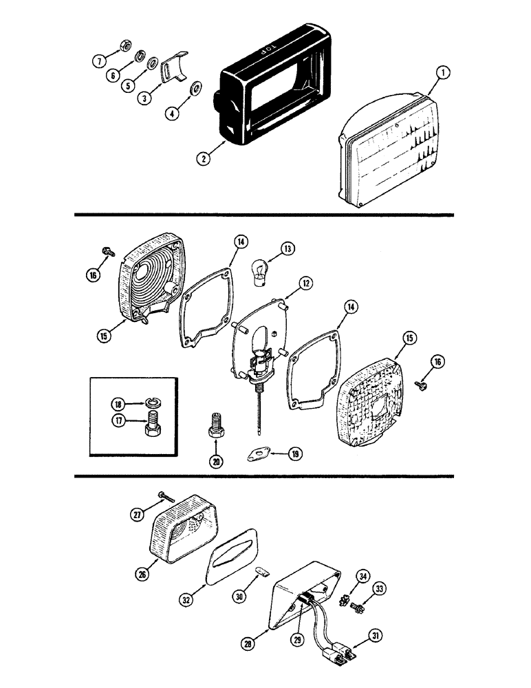 Схема запчастей Case IH 2590 - (4-136) - HEAD LAMP (04) - ELECTRICAL SYSTEMS