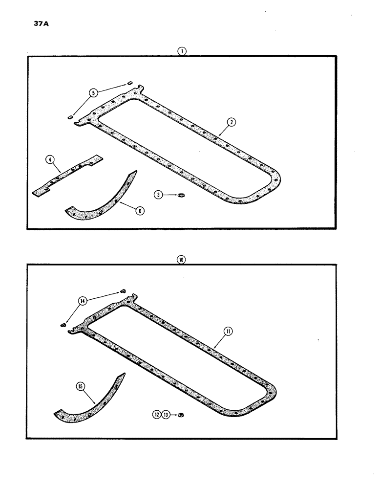 Схема запчастей Case IH 1270 - (037A) - OIL PAN GASKET KIT, 451 BDT, DIESEL ENGINE, USE WITH STAMPED STEEL PAN, FIRST USED ENG. S/N 2531943 (02) - ENGINE