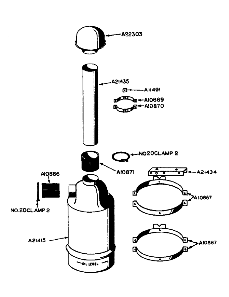 Схема запчастей Case IH 940 - (2-014) - DIESEL ENGINE, AIR CLEANER, SEE PAGE 4 OF SUPPLEMENT (02) - ENGINE