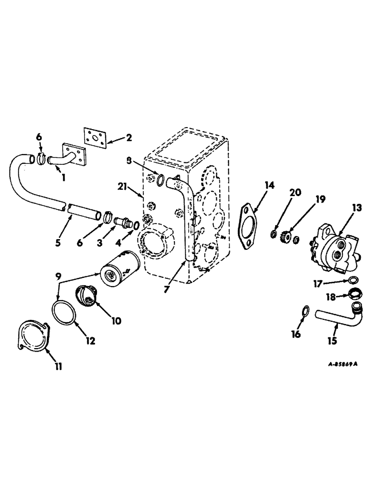 Схема запчастей Case IH 4100 - (F-07) - HYDRAULIC SYSTEM, HYDRAULIC PUMP, OIL FILTER AND PIPING, IN TRANSFER CASE (07) - HYDRAULIC SYSTEM