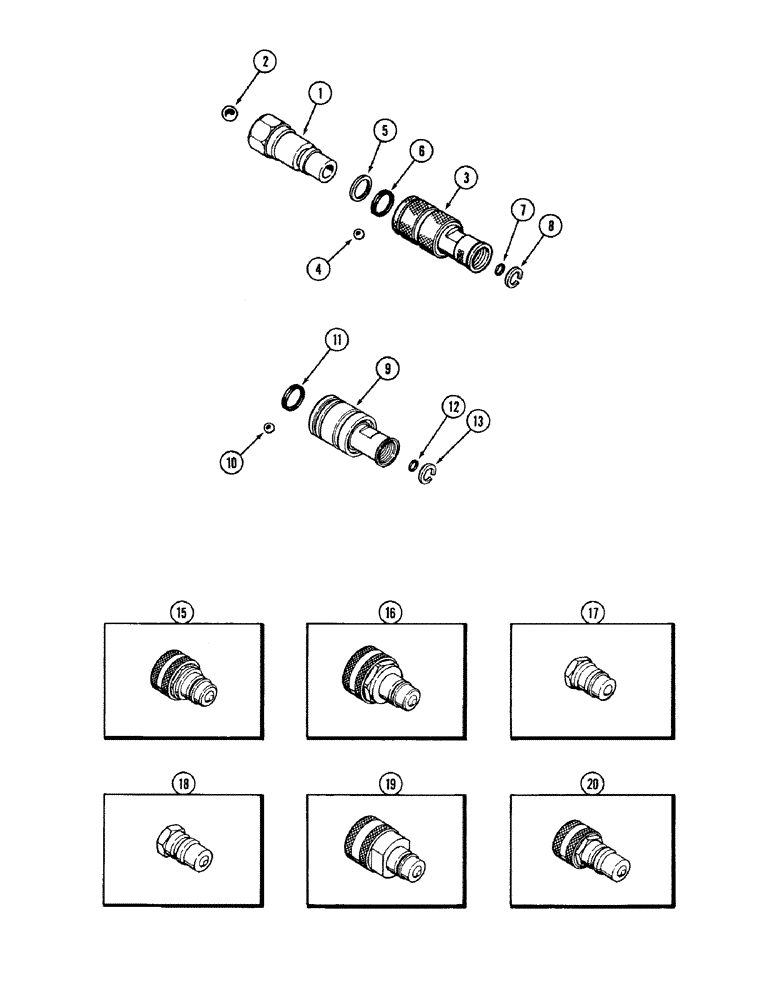 Схема запчастей Case IH 2394 - (8-104) - REMOTE HYDRAULIC HOSE COUPLINGS (08) - HYDRAULICS