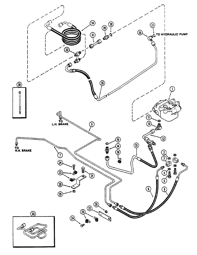 Схема запчастей Case IH 2390 - (7-232) - BRAKE VALVE AND CIRCUITRY (07) - BRAKES