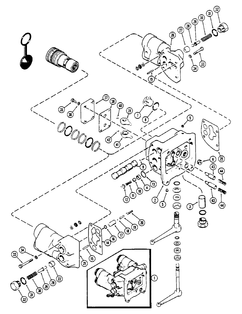 Схема запчастей Case IH 2670 - (370) - A77073 REMOTE HYDRAULIC VALVE, WITHOUT RELIEF VALVE, USED BEFORE TRACTOR SN 8763920 (08) - HYDRAULICS