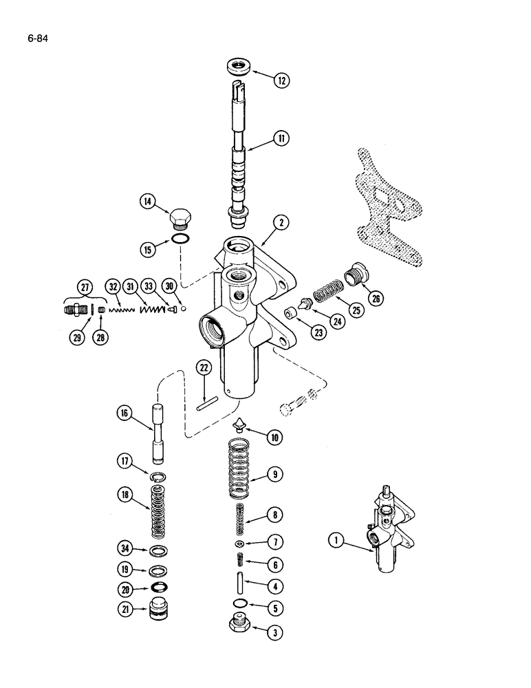 Схема запчастей Case IH 3594 - (6-084) - G110274 PTO CONTROL VALVE (06) - POWER TRAIN