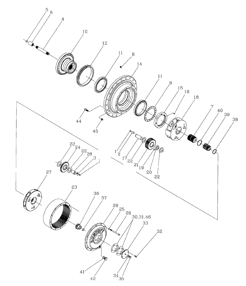 Схема запчастей Case IH 7700 - (A09[03]) - EPICYCLIC HUB,  7700,  SERIES 60 39:1 Mainframe & Functioning Components