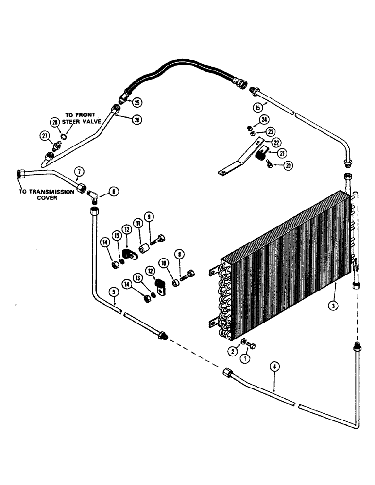 Схема запчастей Case IH 2470 - (012) - OIL COOLER, 504BDT DIESEL ENGINE (02) - ENGINE