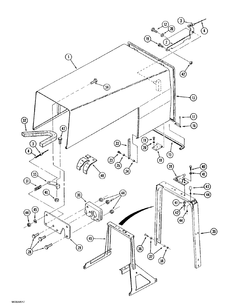 Схема запчастей Case IH 9370 QUADTRAC - (9-030) - HOOD AND SUPPORT (09) - CHASSIS/ATTACHMENTS