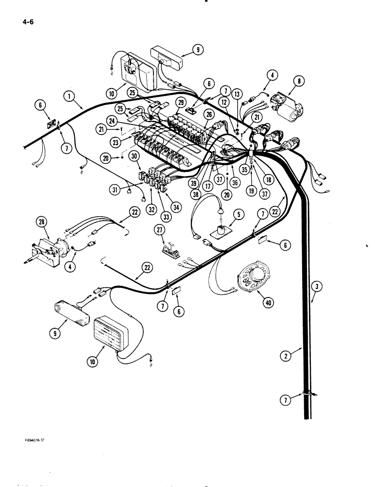 Схема запчастей Case IH 9130 - (4-06) - OVERHEAD CAB HARNESS (04) - ELECTRICAL SYSTEMS