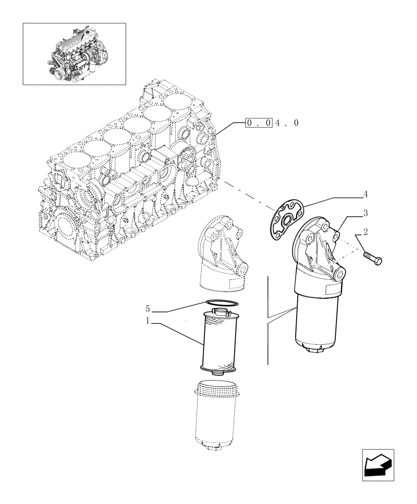 Схема запчастей Case IH F2CE9684C E001 - (0.30.2[01]) - FILTER ENGINE OIL (504179761- 504149483) 