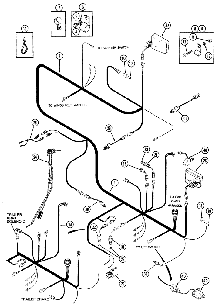 Схема запчастей Case IH 7250 - (4-010) - TRANSMISSION HARNESS (04) - ELECTRICAL SYSTEMS