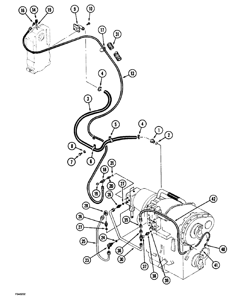 Схема запчастей Case IH 9280 - (6-082) - TRANSMISSION LUBE TRANSMISSION TO PTO TRANSFER CASE SYNCHROMESH TRACTORS (06) - POWER TRAIN