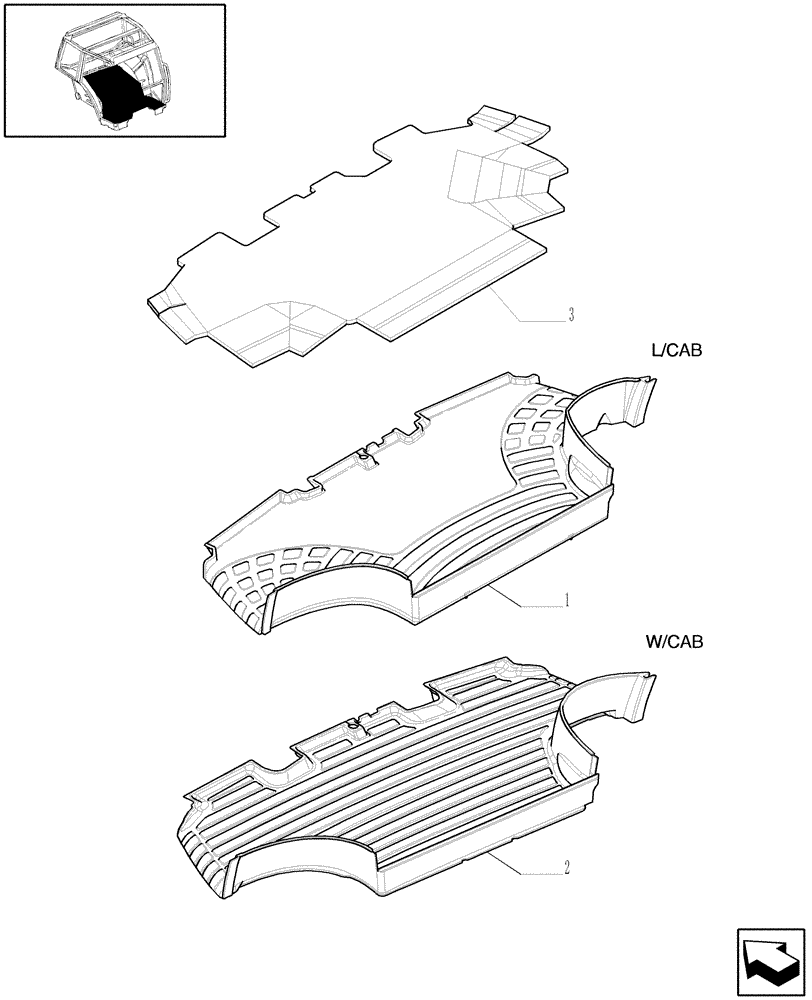 Схема запчастей Case IH MAXXUM 100 - (1.93.2[01]) - FRONT MAT (10) - OPERATORS PLATFORM/CAB