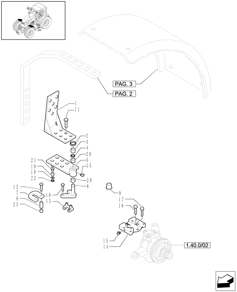 Схема запчастей Case IH MXU130 - (1.87.4/02[01]) - (VAR.510-511) DYNAMIC FRONT FENDERS (420, 480 WIDE) CL.3 STANDARD AXLE (08) - SHEET METAL