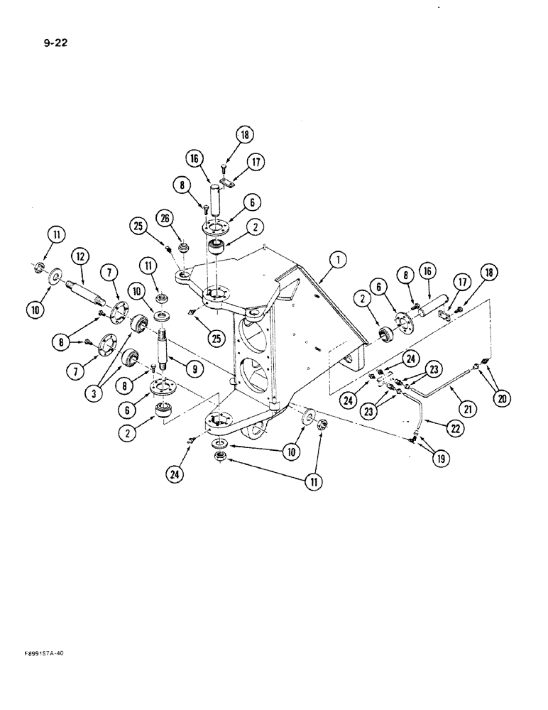 Схема запчастей Case IH 9280 - (9-22) - CENTER HINGE (09) - CHASSIS/ATTACHMENTS