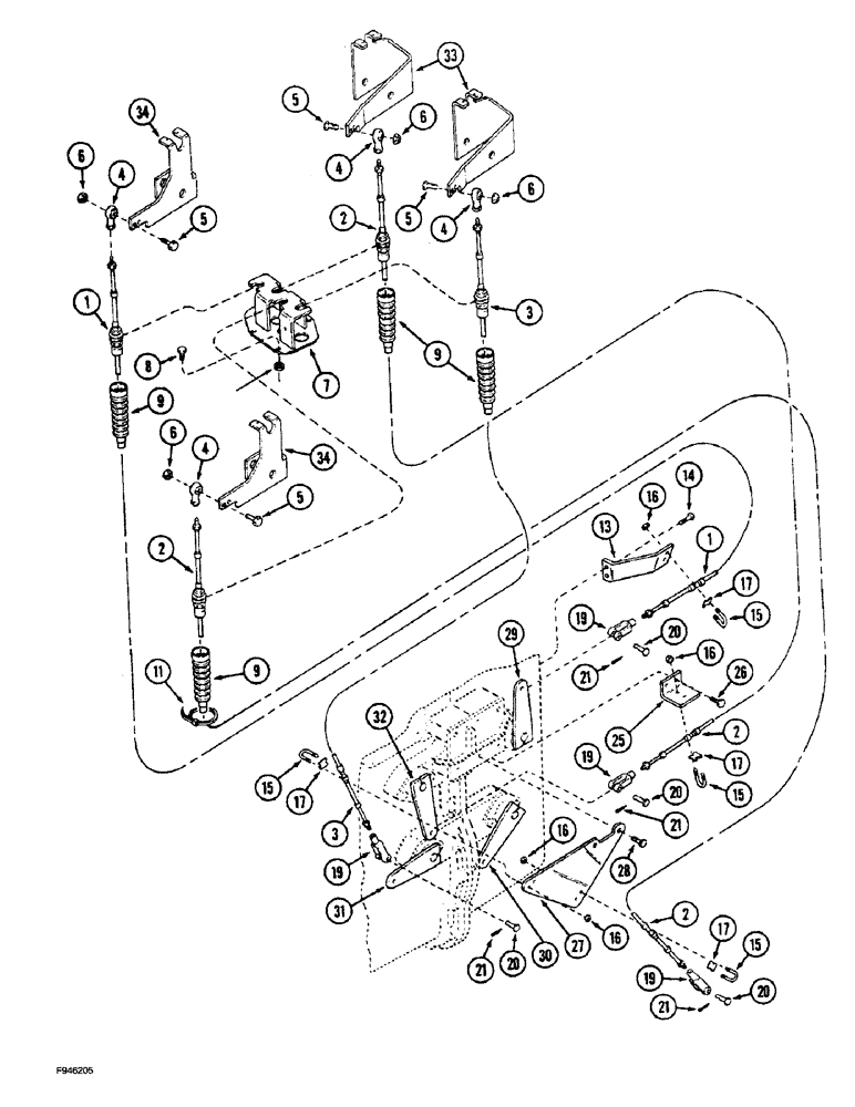 Схема запчастей Case IH 9280 - (6-069A) - TRANSMISSION SHIFT CONTROLS SHIFT LEVER CABLES SYNCHROSHIFT TRACTORS (06) - POWER TRAIN