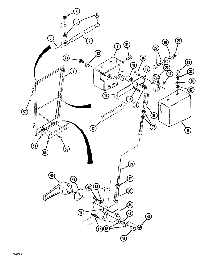 Схема запчастей Case IH 9270 - (9-044) - CAB DOOR & LATCH PRIOR TO P.I.N. JEE0033501 (09) - CHASSIS/ATTACHMENTS