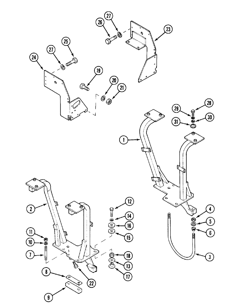 Схема запчастей Case IH 1394 - (9-432) - SUPPORTS - REINFORCED REAR FENDERS, TRACTORS WITHOUT CAB (09) - CHASSIS/ATTACHMENTS