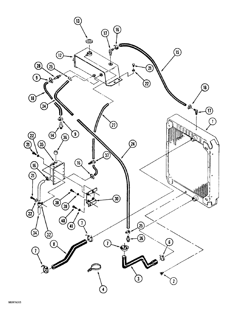 Схема запчастей Case IH 9370 QUADTRAC - (2-006) - RADIATOR AND ATTACHING PARTS, PRIOR TO P.I.N. JEE0074062 (02) - ENGINE